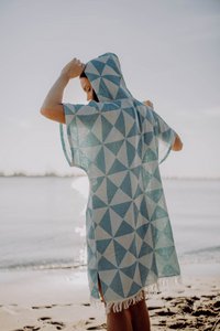 Poncho / surfponcho / badponcho "Symique" 100% katoen, Ecofriendly + Comfy