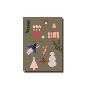 Christmas card merry christmas stuff green