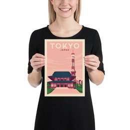 Affiche Tokyo Vintage | Poster Ville Tokyo Japon
