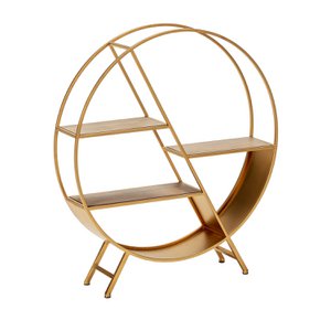 ESTANTERIA 78X17X86 METAAL DORADO/MADERA NATUURLIJK TH1332200