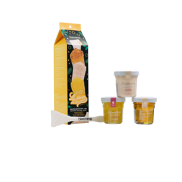A set of honey-based beauty products, including a repairing routine with honey. The set contains a variety of honey-infused items for skin and hair care.