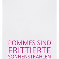 Geschirrtuch weiss, POMMES SIND FRITTIERTE SONNENSTRAHLEN, pink