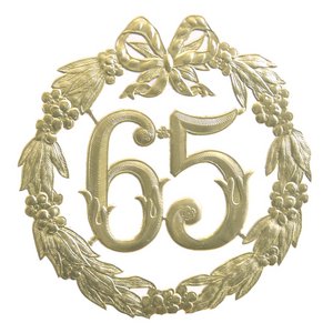 Jubileumnummer 65, zonder draad, D24cm, goud