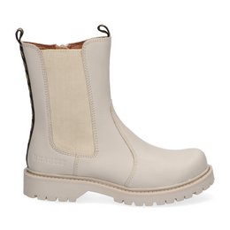 Ecru-colored Chelsea boots with a chunky sole and pull-on design. Suitable for kids, made of durable materials, and available in sizes 33-40.