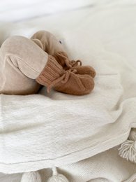 Stiefeletten aus Merinowolle in Braun