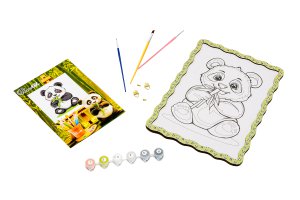 Panda Paint by Numbers Kit for Kids A4 Canvas