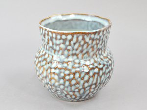 Keramische pot 21 Perlmut Optics, organisch, 11,5x11.5x11, grijs