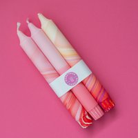 Spitzkerzen – 3er-Pack/Rote Marmormischung