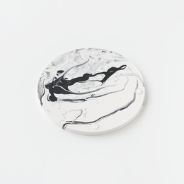 Jesmonite White Marble Round Trinket Tray