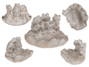 Vogelvoederhuisje, kikkers, ca. 21,5 x 14,5 x 16 cm,