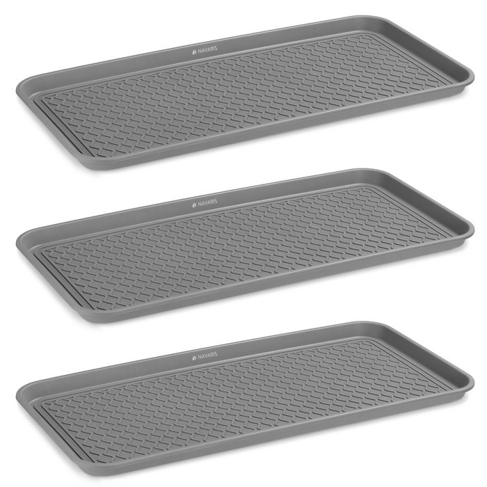 Navaris Set of 3 Shoe Drip Trays - Multi-Purpose Boot Tray for