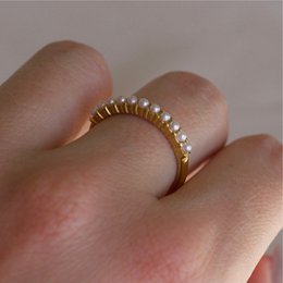 Africa - Anello vintage con perla in oro