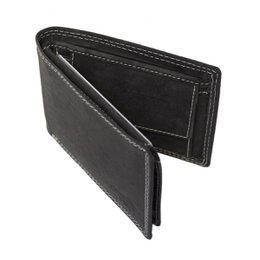 Billfold pung til mænd i sort læder