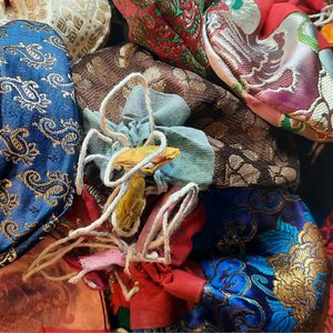 Pouch of cotton scraps