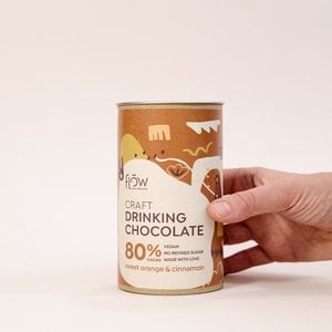 80% Single Origin Drinking Hot Chocolate with cinnamon and orange, Honduras. Cacao bean to cup.