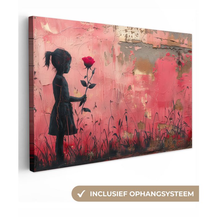 Canvas schilderij - Wanddecoratie Graffiti - Meisje - Roze - Street art - Roos - Muurdecoratie woonkamer - Kamer decoratie modern - Abstracte schilderijen Inkopen via de online groothandel Canvas schilderij - Wanddecoratie Graffiti - Meisje - Roze - Street art - Roos - Muurdecoratie woonkamer - Kamer decoratie modern - Abstracte schilderijen Inkopen via de online groothandel