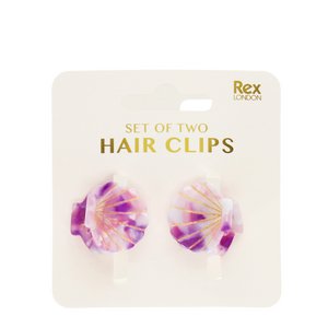 Mini hair claw clips (set of 2) - Seashells