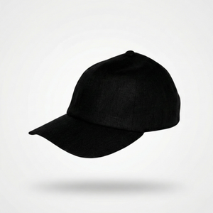 Schwarze Leinen-Baseballmütze | Minimalistische weiche Struktur | Hochwertiger Leinenhut