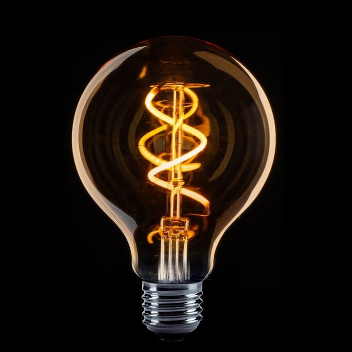 Globe 80mm Filament spiraal LED 4w E27 240v 2200k dimbaar goud