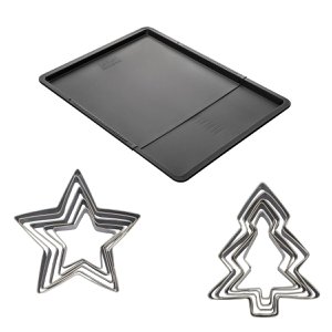 Set with expandable baking sheet and 10 Zenker cookie cutters