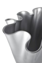 Vase glas korrugeret sølv metallic glas vase bord vase 21 x 21 x 30 cm