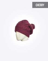 Damebeanie med pompom og perler: TASLI