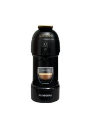 Automatic pod coffee machine in black color with "REDUCE" branding. Includes 15 coffee tasting kit.
