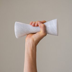 Fitness dumbbells white marble 1 kg