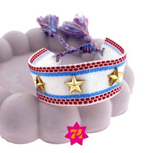 Woven bracelet Star red/white/blue