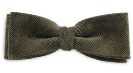 Corduroy army green bow tie with a classic style and texture.