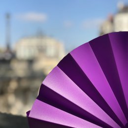 Éventail, éventail à main, éventail, violet opaque