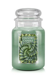 Large spiral-shaped scented candle with a fresh aloe vera fragrance. Made of high-quality wax with a long-lasting burn time.