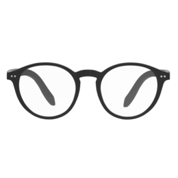Black round eyeglasses with blue light blocking lenses. Everyday wear for computer and digital device use.
