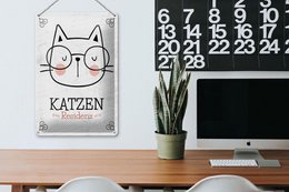 Blechschild Hinweis 20x30 cm Katzen Residenz Katze mit Brille Deko Schild