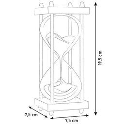 Edle Sanduhr Chronometrie I Dekorative Sanduhr aus Glas mit feinem schwarz-schimmernden Sand veredelt mit goldenen Seitstützen