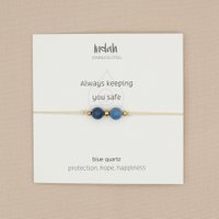 Armband rock, blauwe kwarts, zilver en goud