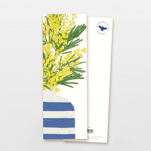 Boekenlegger vaas blauwe strepen & gele bloemen, 5 x 14,7 cm
