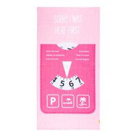 Beachtowel 'SORRY I WAS HERE FIRST' + Parking Disc Pink