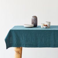 Deep Water Linen Tablecloth