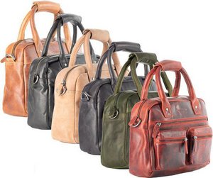 Bag ladies cognac real leather shoulder bag handbag medium format