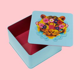 Masktiger square metal tin box