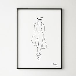 Line art print featuring a minimalist woman's figure in a stylish, modern design.