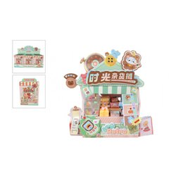  Kawaii craft stall vegetables playset with cute characters, colorful pastel design, miniature food shop toy figures