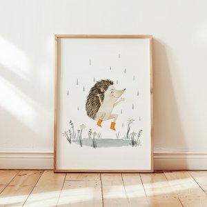 Kunstdruk - Egel | Dansen in de regen