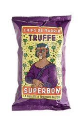 Crispy, savory truffle-flavored potato crisps in a vibrant purple package.