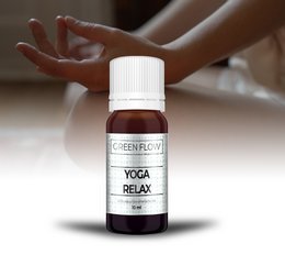 10 ml 100% pure natural essential oil for yoga relaxation. Features a dark brown glass bottle with a white cap.