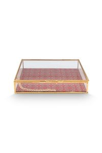 Storage Box Blooming Tales Glass Gold 21x21x4cm
