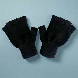 KLUE WOOL FINGERLESS GLOVES | Black