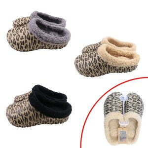 Damen Clogs Leo mit Teddy Kunstfell » günstige Damenschuhe » gefütterte Clogs mit Leoparden-Muster » Winter & Herbst Garten Schuhe