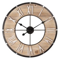 Wall clock Ø 60 cm Brown Wood Wall Clock